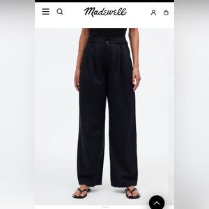 Madewell Harlow Wide-Leg Trousers Black 8 petite
